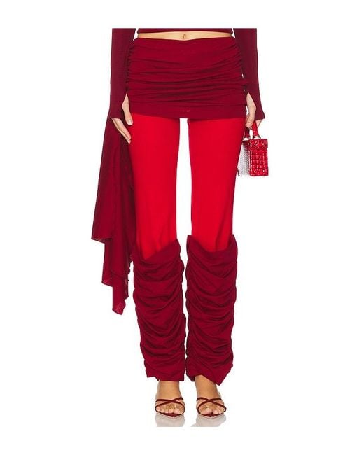 Kim Shui Red Pants With Leg Warmer