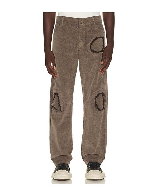Strike Oil Gray Rip And Repair Pleat Knee Cords for men