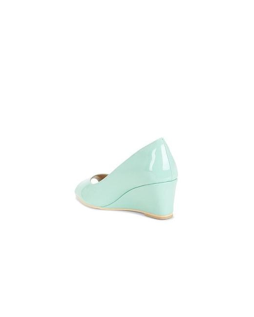 Nii HAI Blue Open Toe Vinyl Mule Wedge