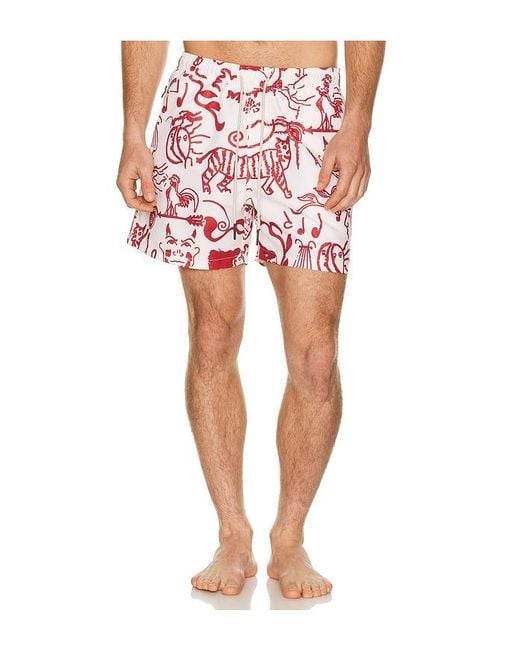 Oas Red Arcano Swim Shorts for men
