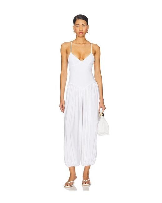 Norma Kamali White Kenny Jumpsuit