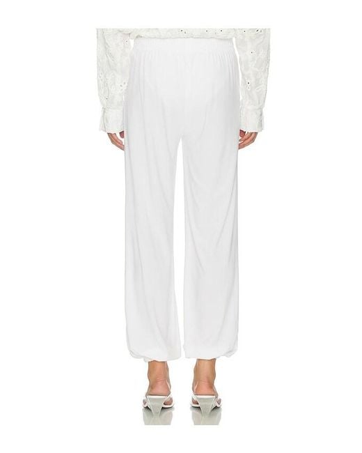 Norma Kamali White Boyfriend Puff Jog Pant