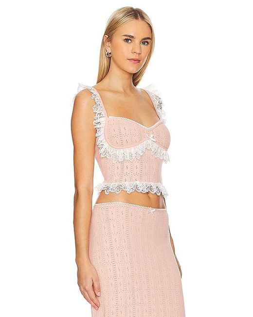 For Love & Lemons Pink Andy Top
