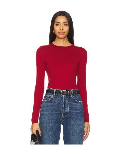 Lovers + Friends Red Emberly Knit Top