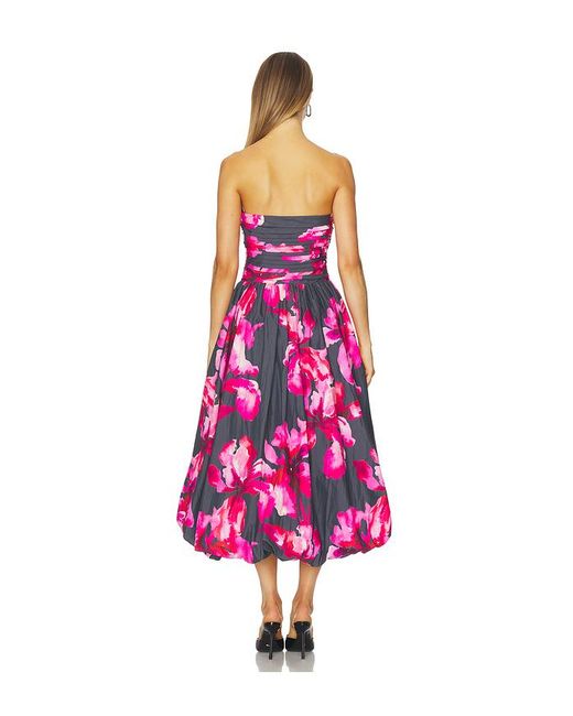 AMUR Pink Helena Bubble Midi Dress