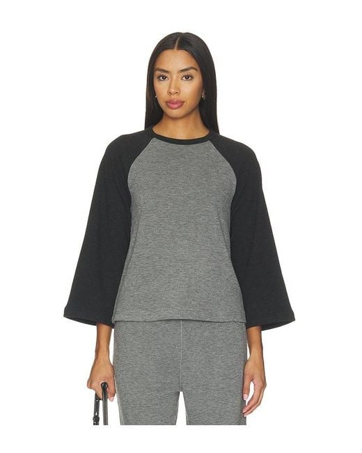 Bobi Gray Color Block 3/4 Sleeve Raglan