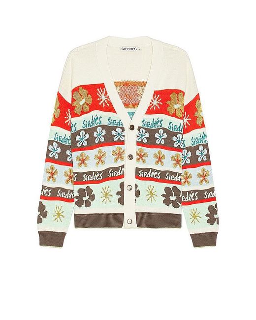 Siedres Multicolor Amber Graphic Intarsia Knit Cardigan for men