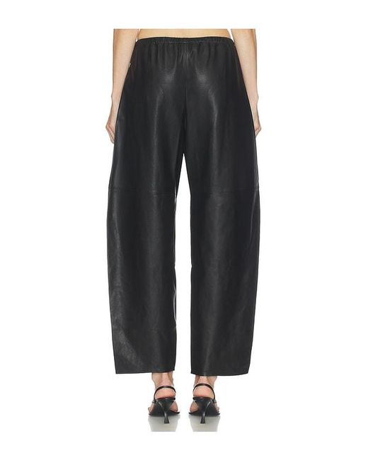 La Ligne Black Leather Barrel Leg Colby