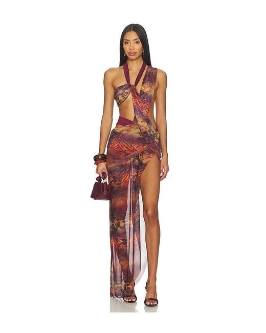 asymmetric draped maxi dress Blythe Asymmetric Draped Maxi Dress in Black main image 1