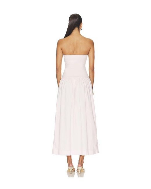 Enza Costa White Cotton Bandeau Dress