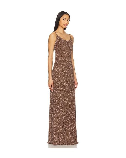 Free People Brown Zoey Printed Maxi Dress