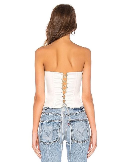 GUIZIO White Satin Corset