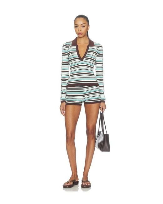 Seven Wonders Blue Xyla Low Waist Knit Hot Shorts