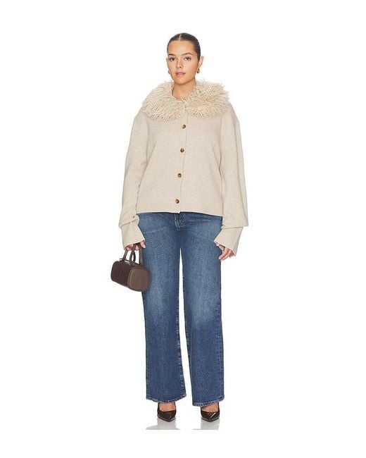 L'academie Natural Allegria Faux Fur Cardigan