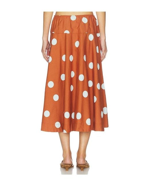 Free People Orange Betty Drop Waist Skirt