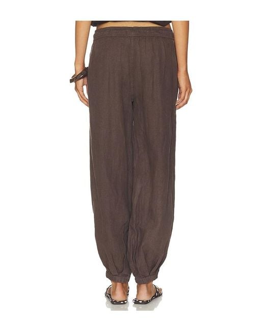 Sanctuary Brown Melody Micro Linen Balloon Pant