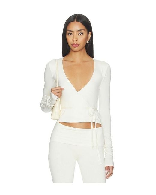 ÉTERNE White Wrap Top