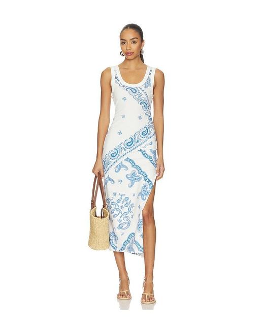 The Attico Blue Paisley Midi Dress