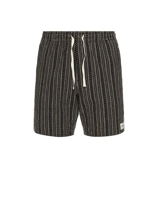 Rhythm Black Jacquard Linen Jam Shorts for men