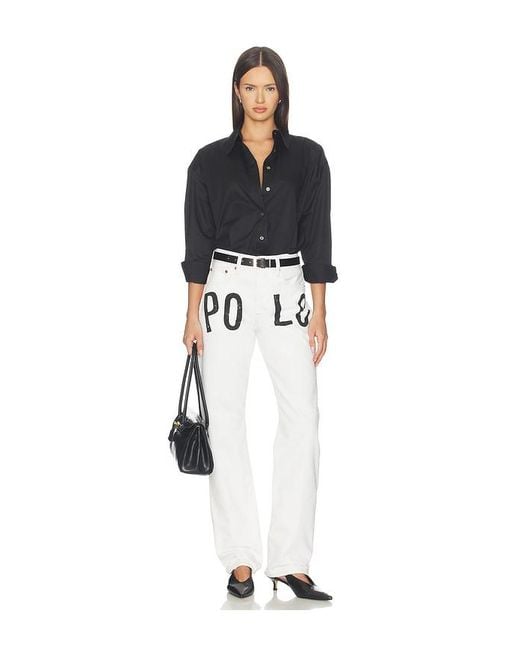 Polo Ralph Lauren White Rigid Denim Standard Straight Pants