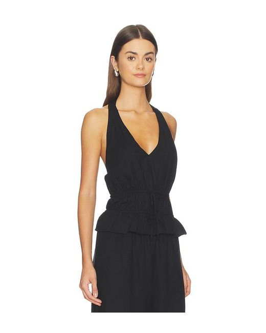 PAIGE Black Alysha Linen Top