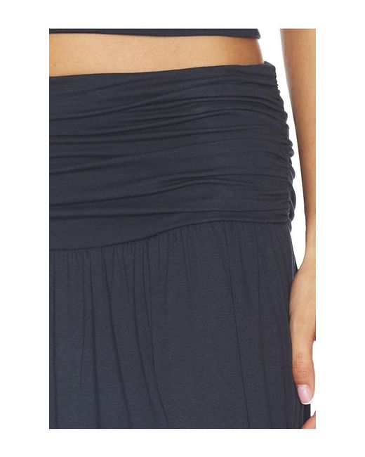 Seven Wonders Blue Avanni Ruched Low Waist Maxi Skirt