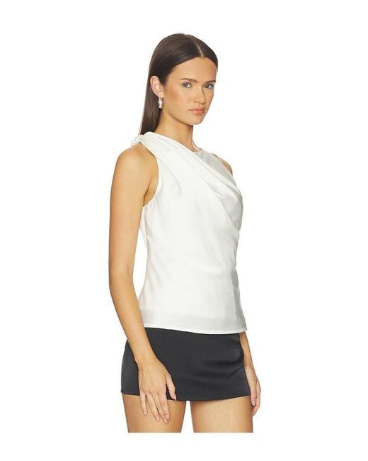 ALL THE WAYS White Laney Drape Top