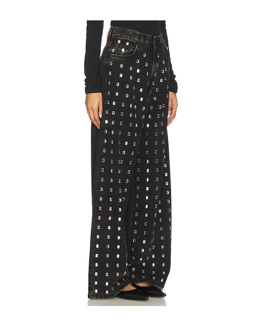 GIUSEPPE DI MORABITO Black Embellished Wide Leg Jean