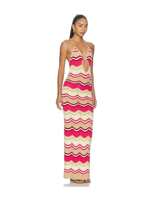 MORE TO COME Red Marita Halter Maxi Dress