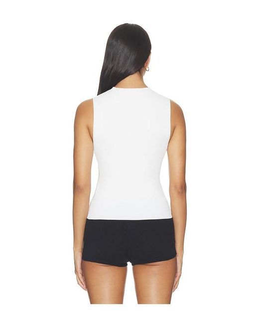 Alexander Wang White Tank With Logo Track Stripe