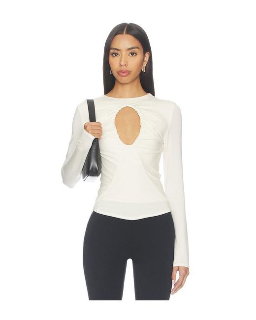 The Line By K White Demi Keyhole Top