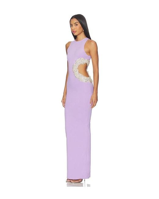 Bronx and Banco Purple Camila Cutout Maxi Dress