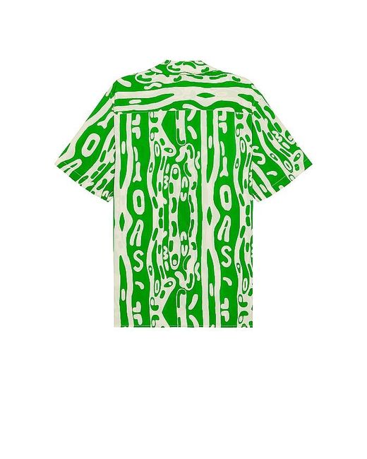 Oas Green Verdant Jiggle Viscose Shirt for men