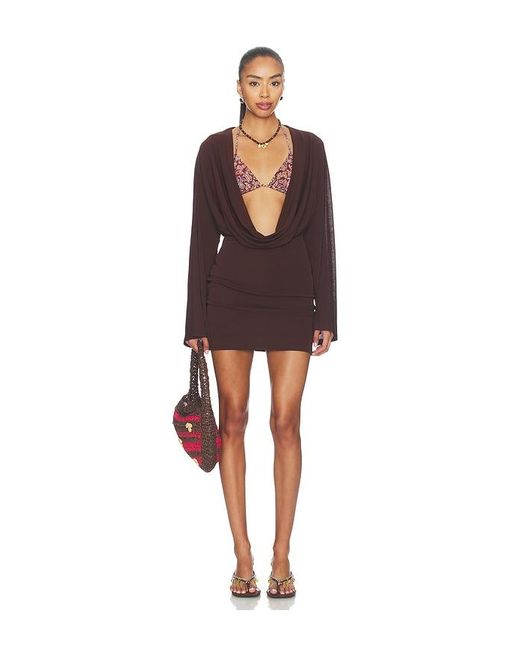 SNDY'S Brown X Revolve Yolonda Long Sleeve Mini Dress