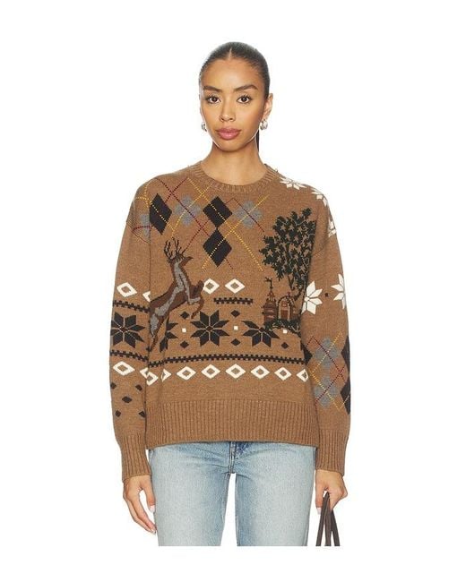 Monse Brown Fair Isle Crewneck Sweater With Scarf