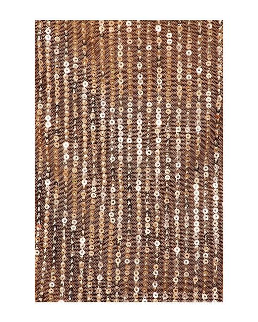 superdown Black Sequin Embellished Mesh Keyhole Top