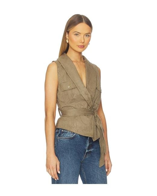 MORE TO COME Blue Aaliyah Faux Suede Vest