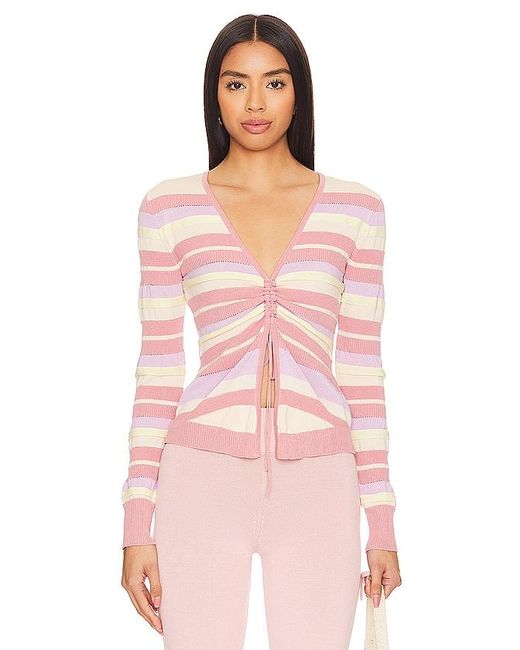 Lovers + Friends Pink Kit Striped Sweater