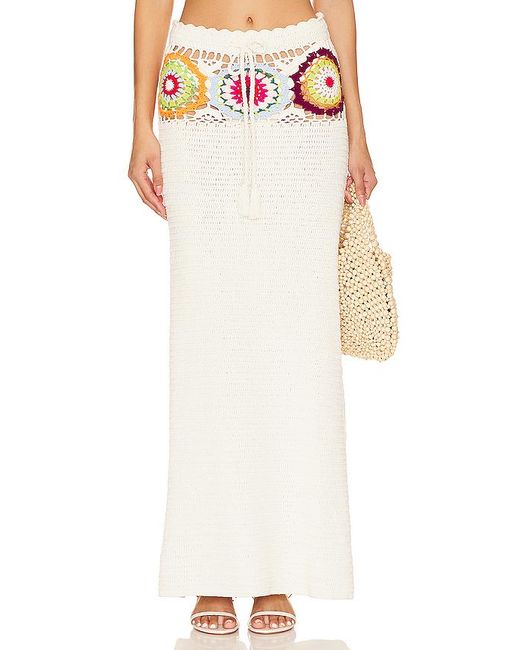 Lovers + Friends White Kestrel Crochet Maxi Skirt
