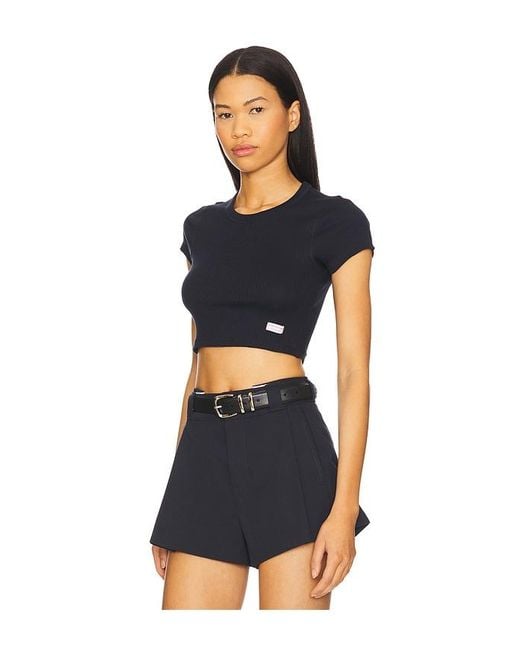 Alexander Wang Black Cropped Short Sleeve Tee