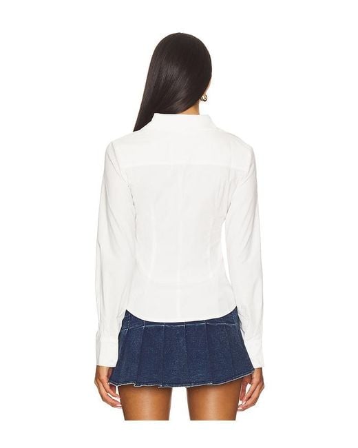 ALL THE WAYS White Millie Button Up Top