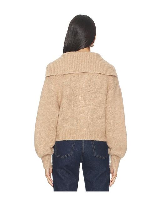 Susana Monaco Blue Wool Half Zip Collar Sweater