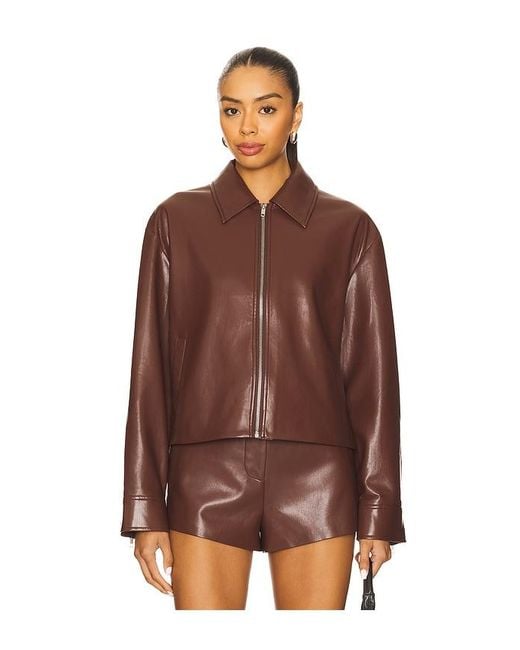 House of Harlow 1960 Brown X Revolve Rapha Faux Leather Jacket