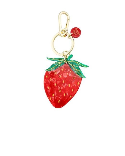 Solar Eclipse Red Hand-Painted Strawberry Bag Charm + Keychain
