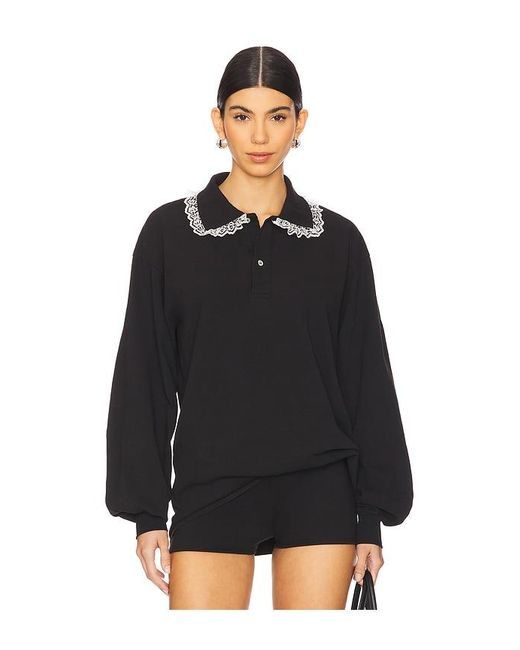 Tanner Fletcher Cletus Lace Trim ロングスリーブポロ Black