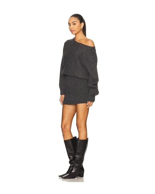 Line & Dot Black Shore Sweater Mini Dress