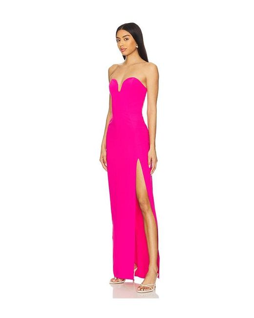 Amanda Uprichard Pink Midi-Kleid Dress