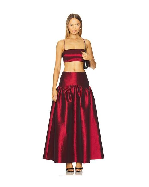 MORE TO COME Red Carson Skirt