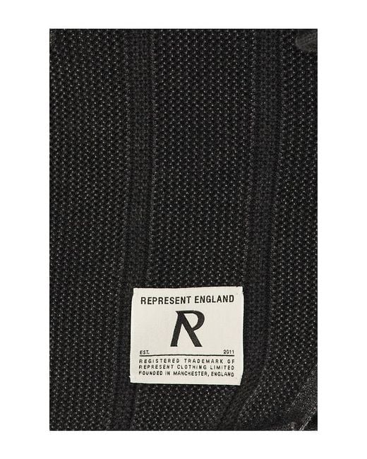 Represent Black Knitted Varsity Jersey for men