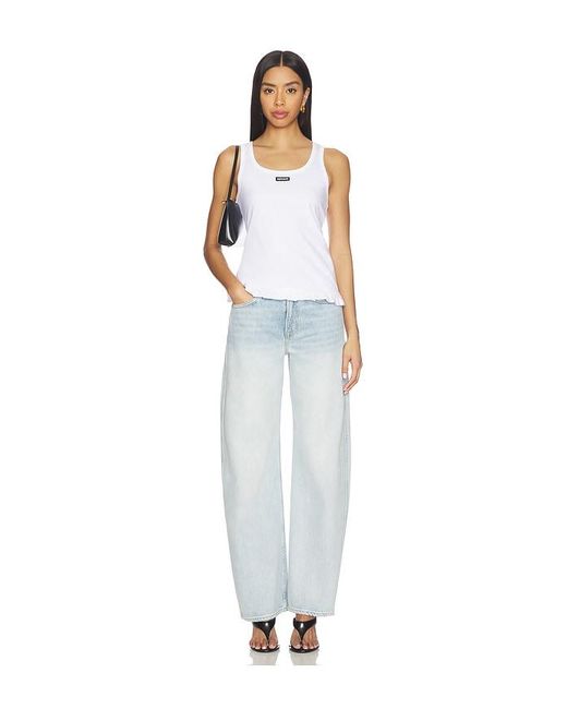 ROTATE BIRGER CHRISTENSEN White Ruffle Hem Tank Top